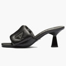 Prada Soft polstrovaná 65mm sandály Černá kůže Nappa