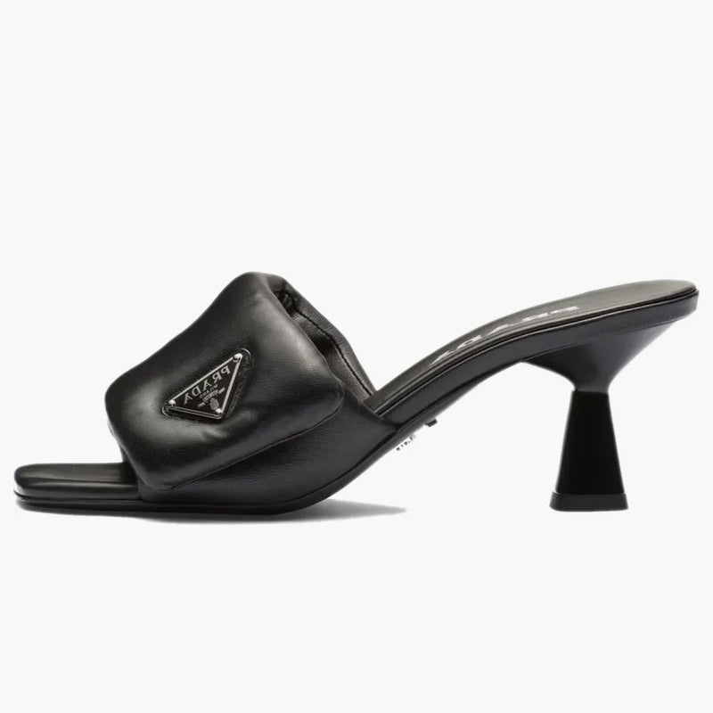 Prada Soft Padded 65mm Sandals Black Nappa Leather