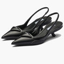 Čerpadla s polstrovanou pradou černá kůže prada