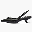 Čerpadla s polstrovanou pradou černá kůže prada