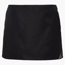 Prada triangel logotyp mini kjol svart
