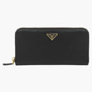 Prada Zip Around Wallet Large Black