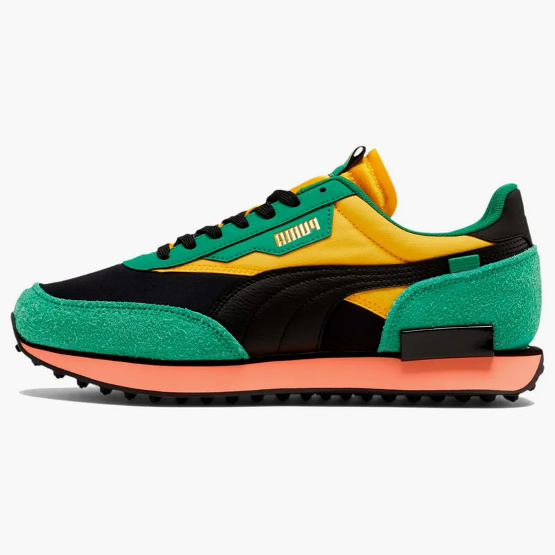 Puma Future Rider Game On Black Green Yellow