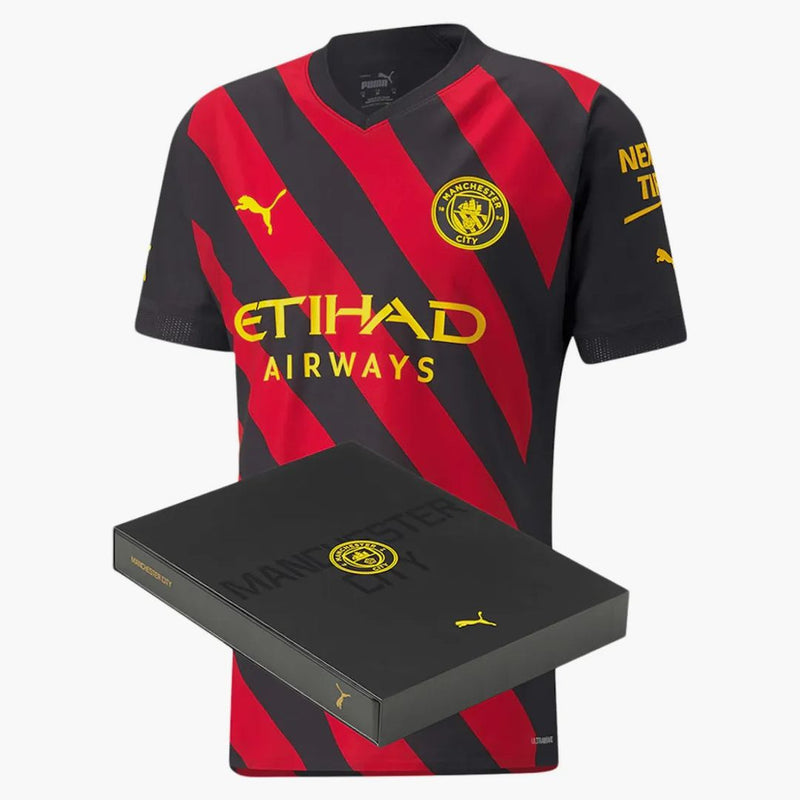 Puma Manchester City Authentic Away 2022/23 v dárkové krabici Jersey Black/Red