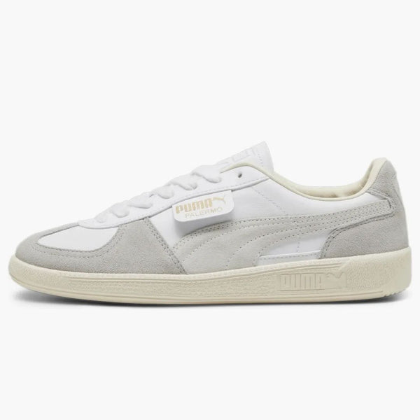 Puma palermo läder puma vit cool ljusgrå sockared mandel