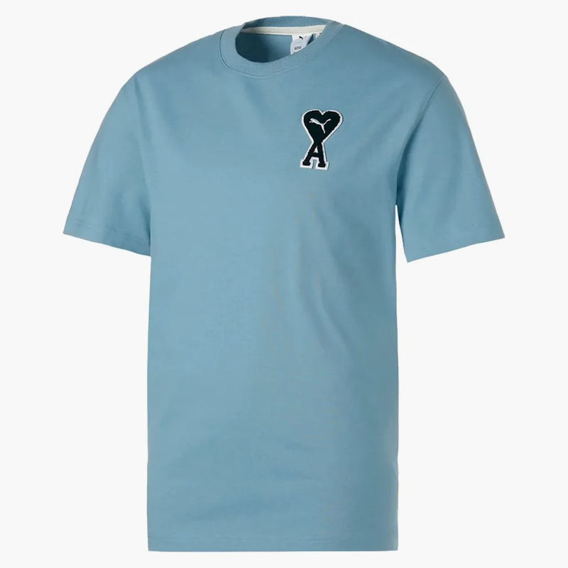 Puma x ami grafický čaj vybledlý džínovina