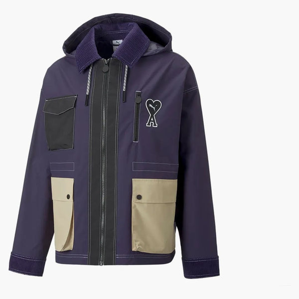Puma x ami tkaná bunda hluboká švestka