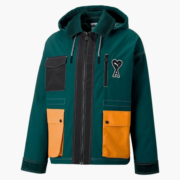 Puma x ami tkaná bunda zelená