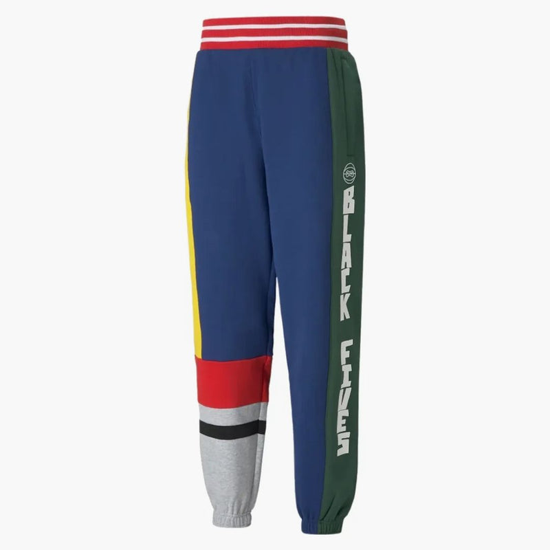 Puma x černé pětky hoopmen tepláky modrá