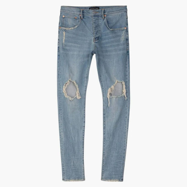 Purple Brand Drop Fit Midrise Tapered Leg Lt Indigo Jeans Indigo