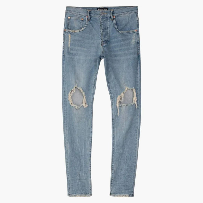Purple Brand Drop Fit Midrise Tapered Leg Lt Indigo Jeans Indigo