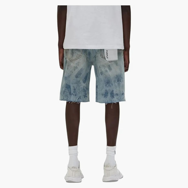 Purple Brand Grunge Print Shorts Indigo