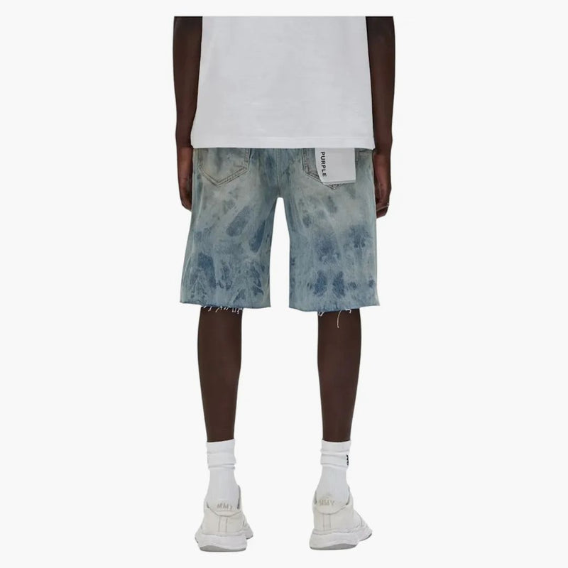Purple Brand Grunge Print Shorts Indigo