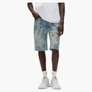 Purple Brand Grunge Print Shorts Indigo