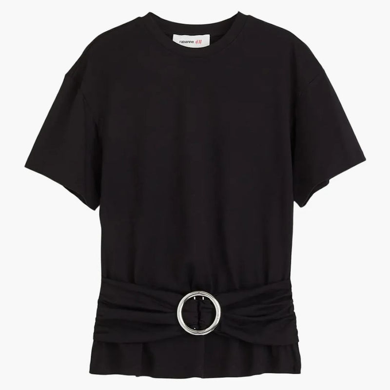 Tričko pro detailu spony Rabanne H&M BLACK