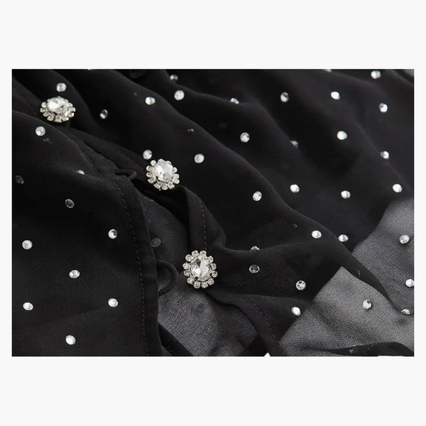 Rabanne H&M zdobená šifónová mys Top Black