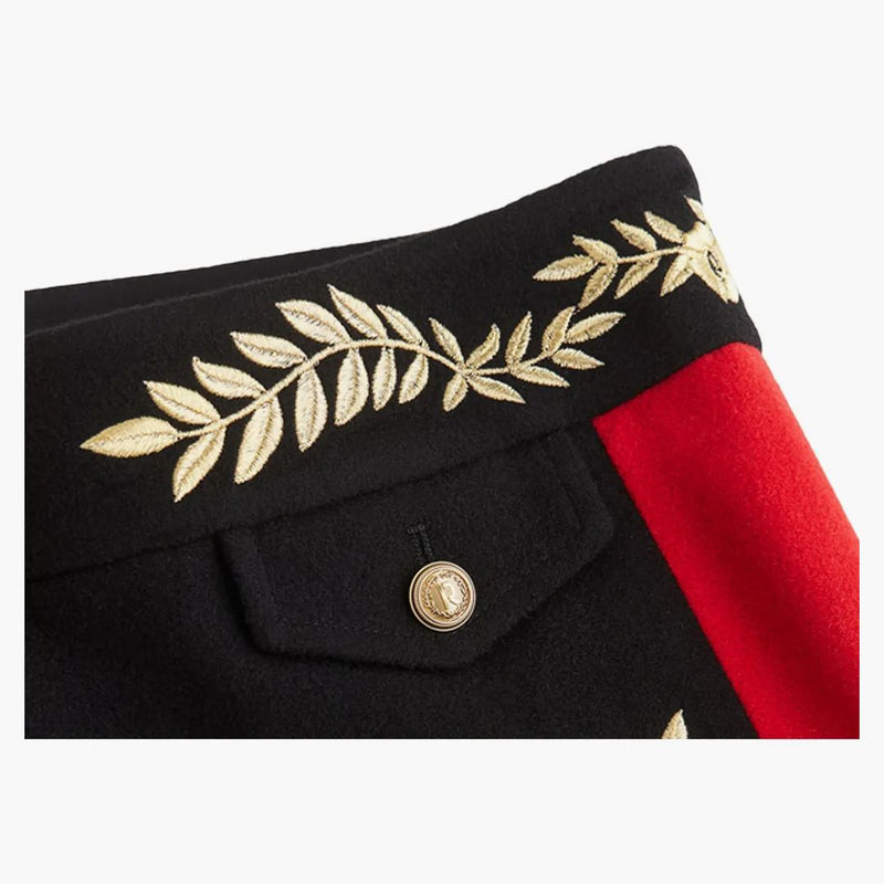 Rabanne H & M Embroidered Wool Pants Black