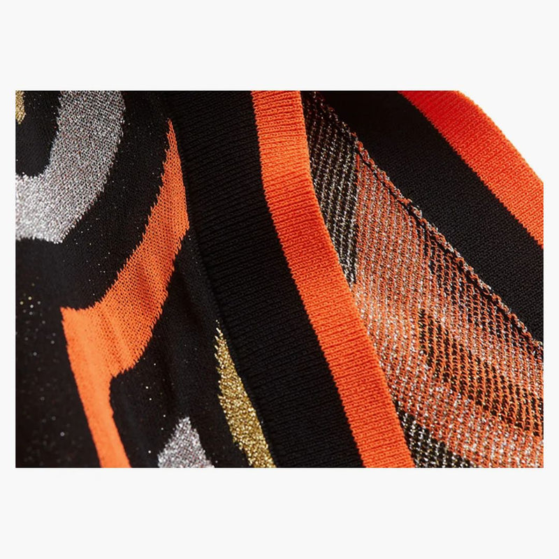 Rabanne H&M třpytivá Jacquard-Knit Mini Dress Orange Multicolor