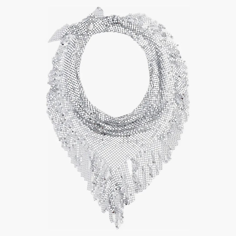 Rabanne H&M Metal-Mesh Triangle Scarf se stříbrným (pánským) stříbrem
