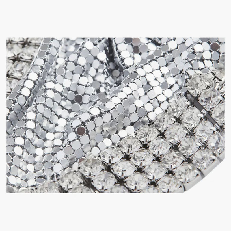 Rabanne H&M Metal-Mesh Triangle Scarf med frans silver