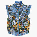 Rabanne H&M Pattered Poplin Top Black Multicolor