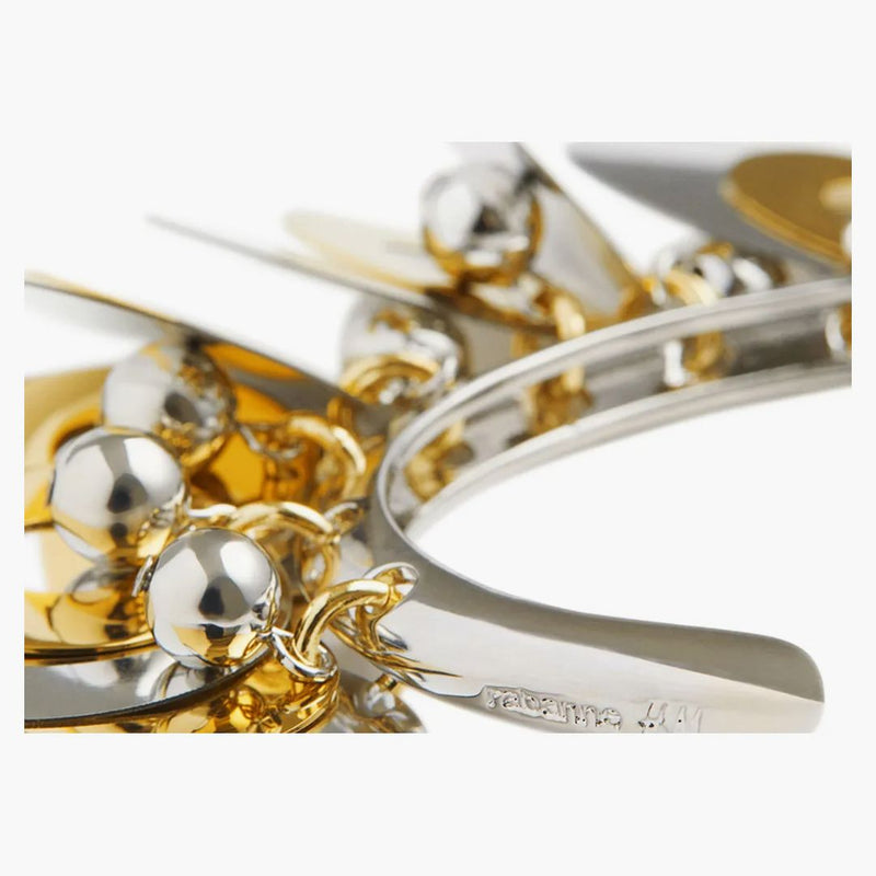 Rabanne H&M Beaded Disc-Embellished Bangle Silver/Gold