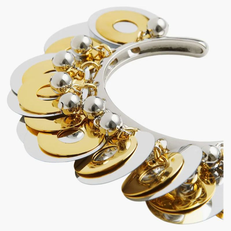 Rabanne H&M Beaded Disc-Embellished Bangle Silver/Gold