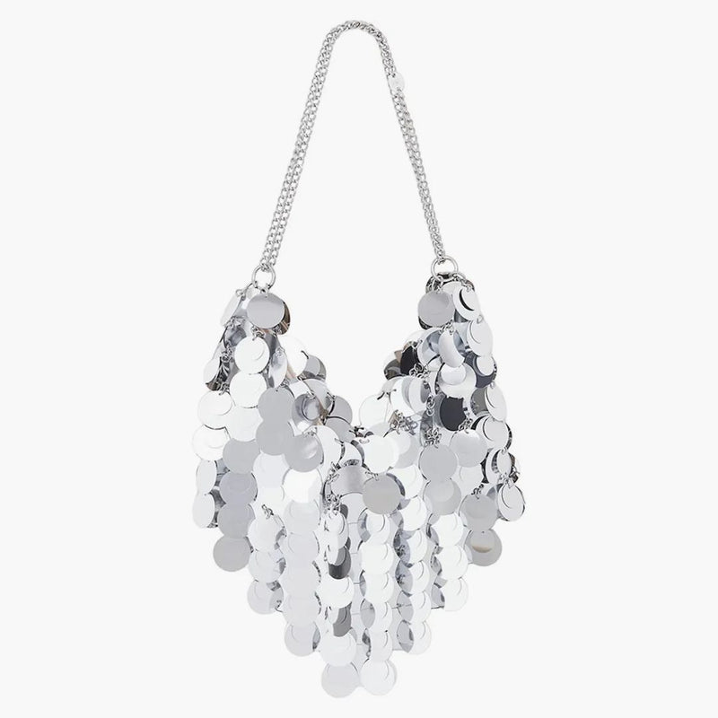 Rabanne H&M Disc-Embellished Shoulder Bag Silver
