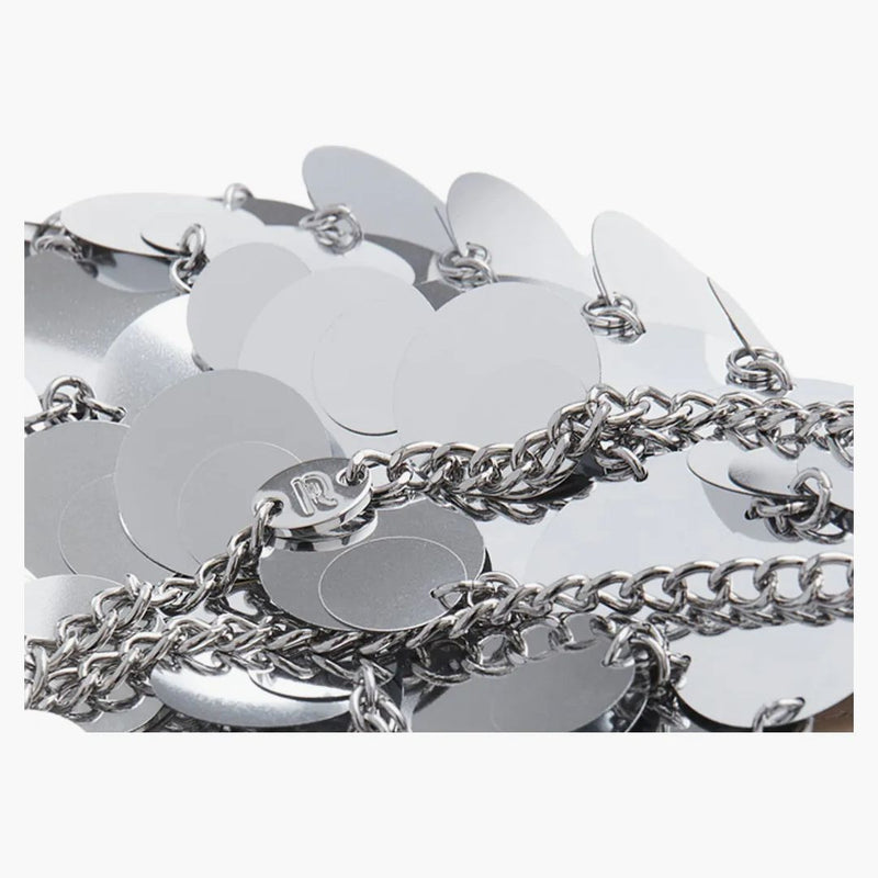 Rabanne H&M Disc-Embellished Shoulder Bag Silver