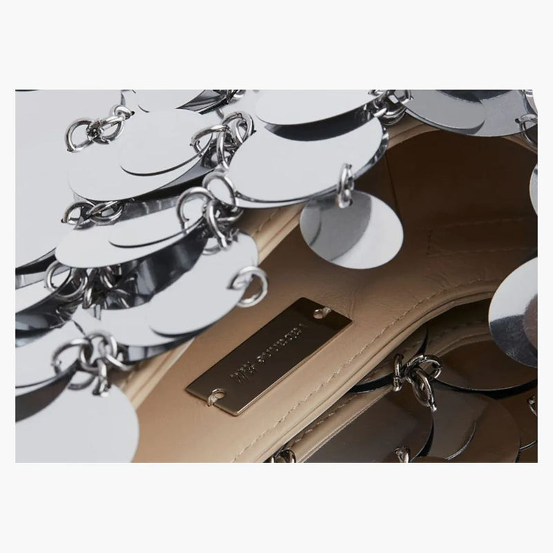 Rabanne H&M Disc-Embellished Shoulder Bag Silver