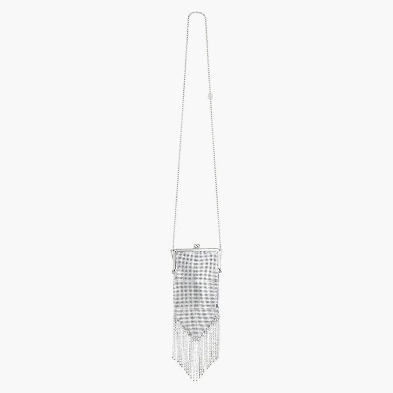 Rabanne H&M Small Metal-Mesh Bag with Fringe Silver