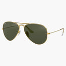 Ray-Ban Aviator Gafas de sol no polarizadas clásicas Marco de oro pulido/lente G-15 G-15 verde (RB3025 L0205 58-14)