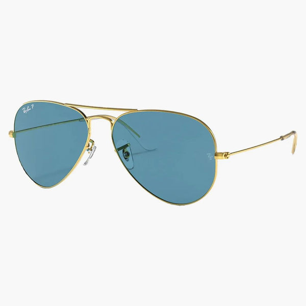 Ray-ban Aviator Sunglasses Matte Gold/blue Mirror (rb3025)
