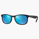Gafas de sol de cromance ray-ban mate negro/flash azul (0rb4264)