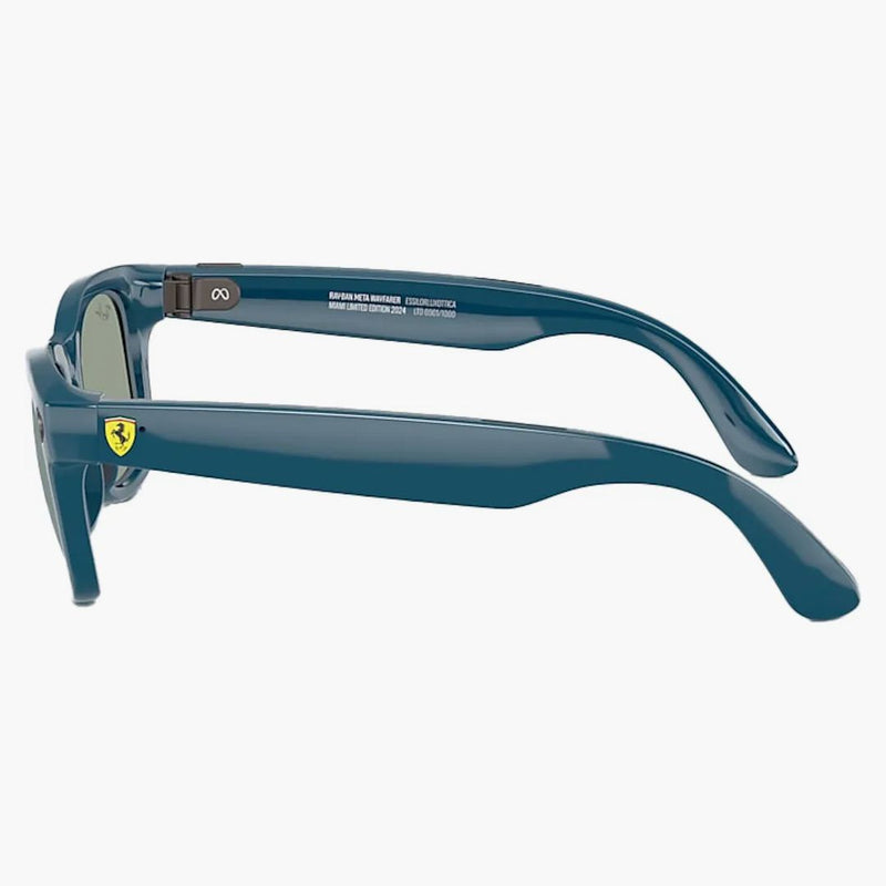 Ray-ban Meta Wayfarer Scuderia Ferrari Miami Ltd Sunglasses Rw4006m F7016j 50-22 Shiny Garage Blue