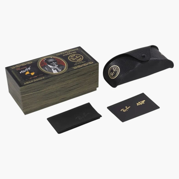 Ray-ban X A$ap Rocky Mega Balorama Blacked Out Collection Sunglasses Black Dark Grey (rb2289 6826j5 63-19)