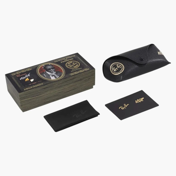 Ray-ban X A$ap Rocky Mega Clubmaster Blacked Out Collection Sunglasses Black Dark Grey (rb0316s 6826j5 53-21)