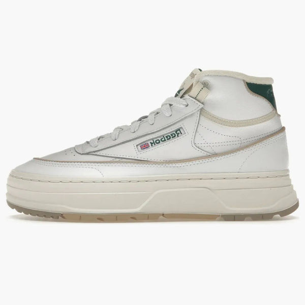 Reebok Club C Geo Mid White Dark Green (Women's)