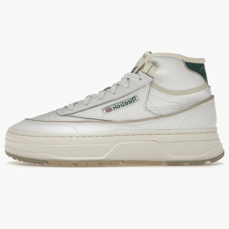 Reebok Club C Geo Mid White Dark Green (Women's)