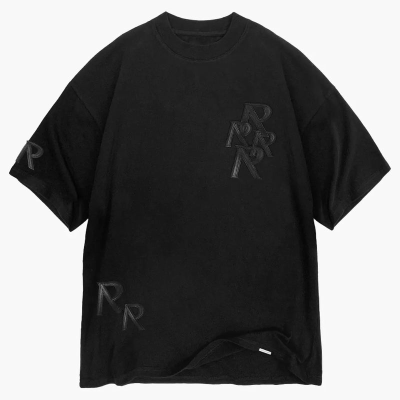 Represent Applique Initial T-Shirt Off Black