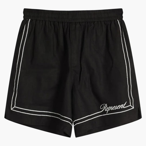 Represent Border Short Jet Black