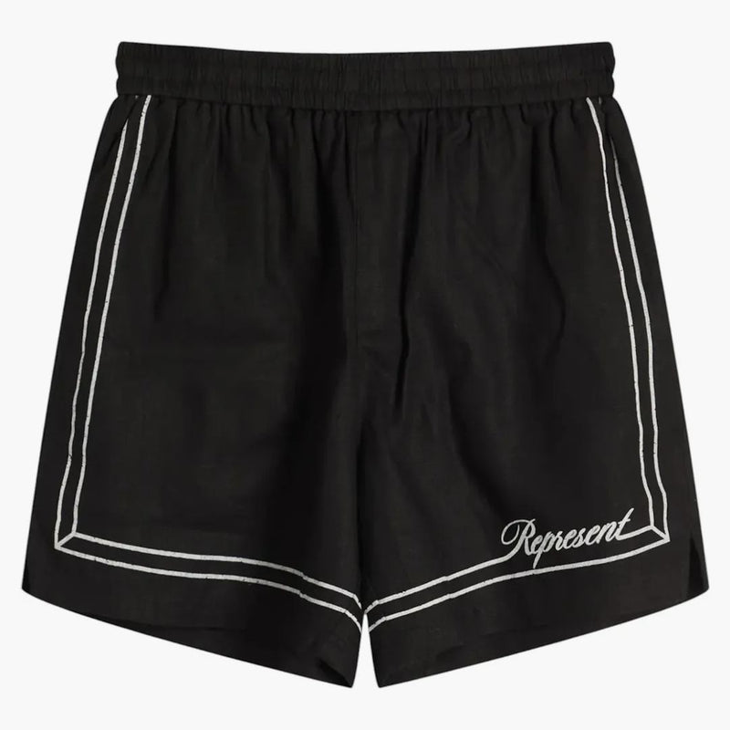 Represent Border Short Jet Black