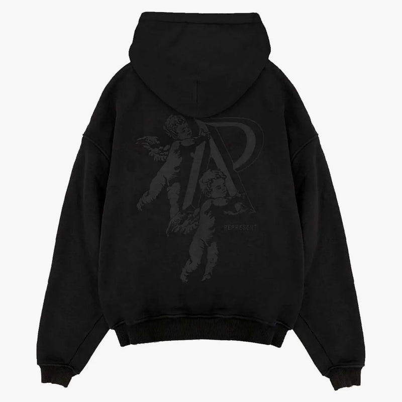 Represent Cherub Initial Hoodie Black