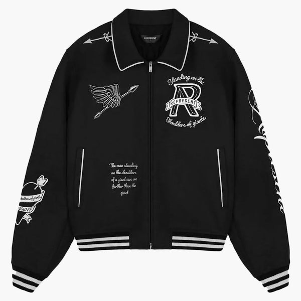 Represent Cherub Wool Varsity Jacket Jet Black