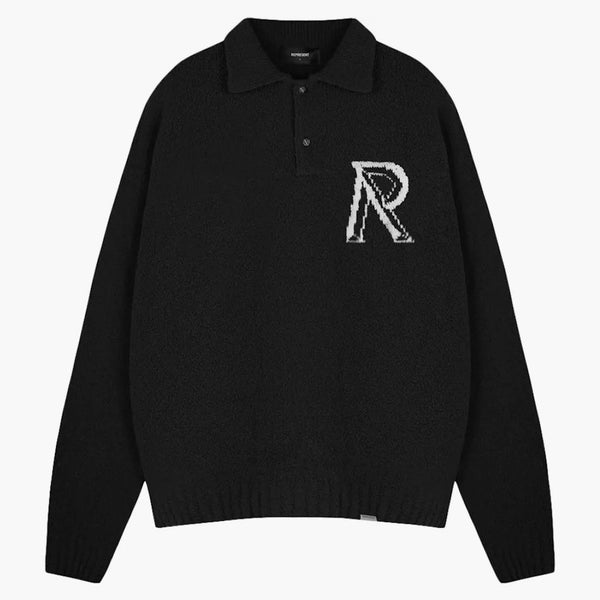 Represent Initial Boucle Polo Jet Black