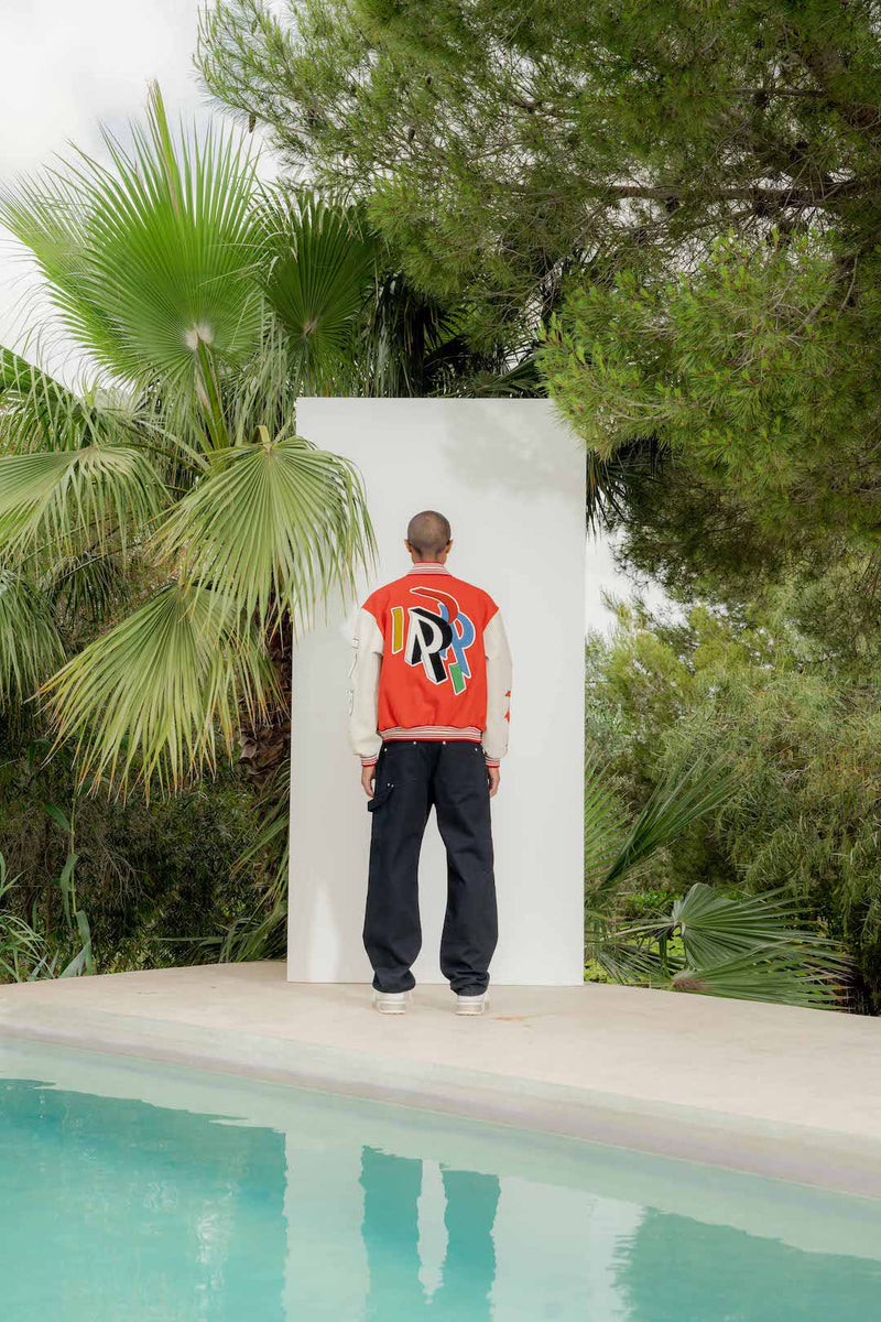 Represent Initial Varsity College Jacket Burnt Red Model Rückseite