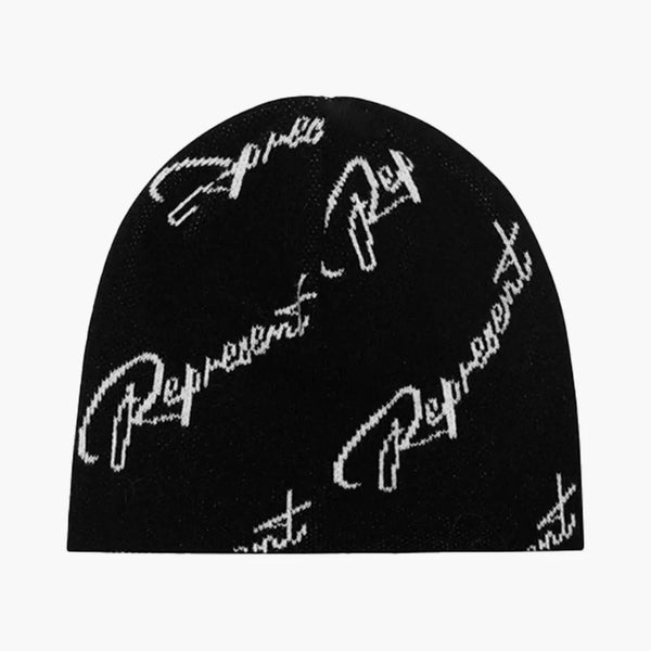 Represent Jaquard Beanie Black