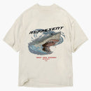 Represent Only the Strong Survive Shark T-Shirt Vintage White