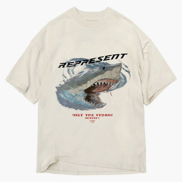 Představují pouze silné tričko Survive Shark Vintage White