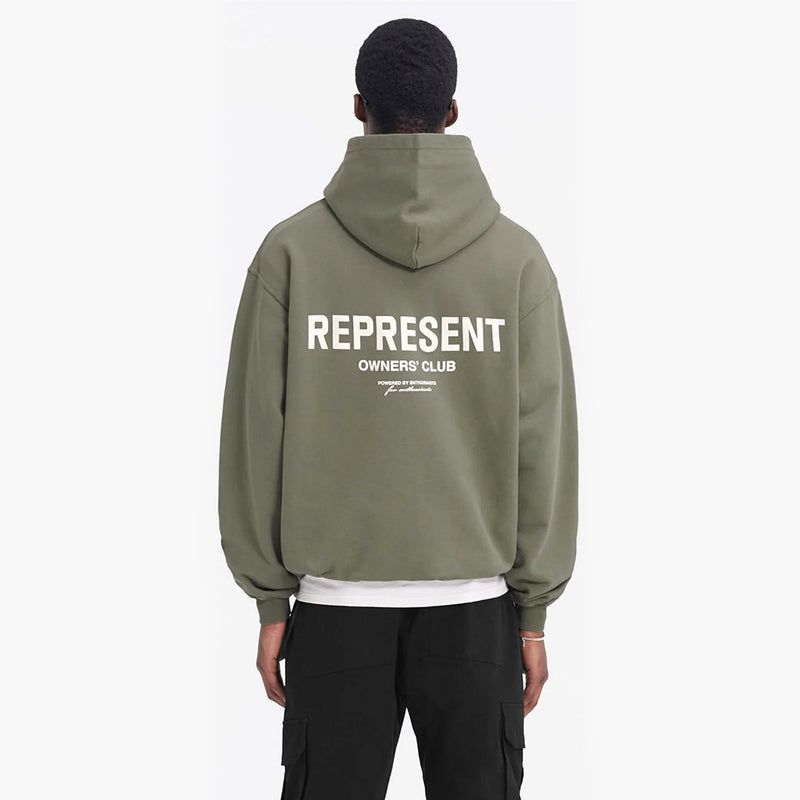 Represent Owners Club Hoodie Olive Modell Rückseite